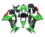 Kawasaki ZX10R Fairing Kit (2008-2010) Green, Black, Gold, Honeycomb at KingsMotorcycleFairings.com