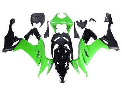 Kawasaki ZX10R Fairing Kit (2008-2010) Green, Black, Matte Black at KingsMotorcycleFairings.com