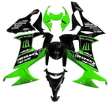 Kawasaki ZX10R Fairing Kit (2008-2010) Green, Black, White, Monster at KingsMotorcycleFairings.com