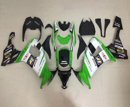 Kawasaki ZX10R Fairing Kit (2008-2010) Green, Black, White, Petas at KingsMotorcycleFairings.com