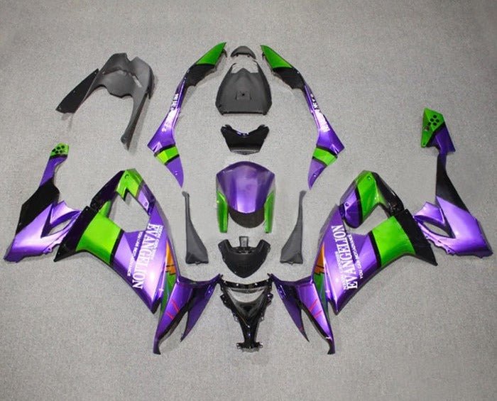 Kawasaki ZX10R Fairing Kit (2008-2010) Purple, Green, Evangelion at KingsMotorcycleFairings.com