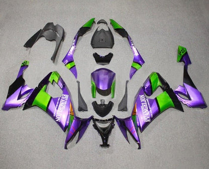 Kawasaki ZX10R Fairing Kit (2008-2010) Purple, Green, Evangelion at KingsMotorcycleFairings.com