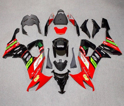 Kawasaki ZX10R Fairing Kit (2008-2010) Red, Black, Green at KingsMotorcycleFairings.com