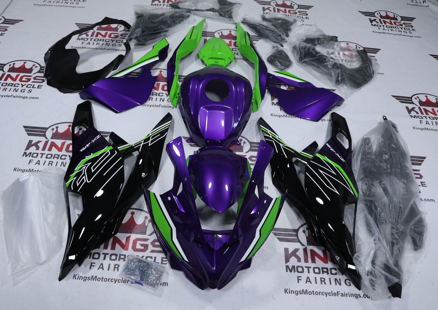 Kawasaki ZX4RR Fairings (2019-2025) Black, Purple, Green, White from KingsMotorcycleFairings.com