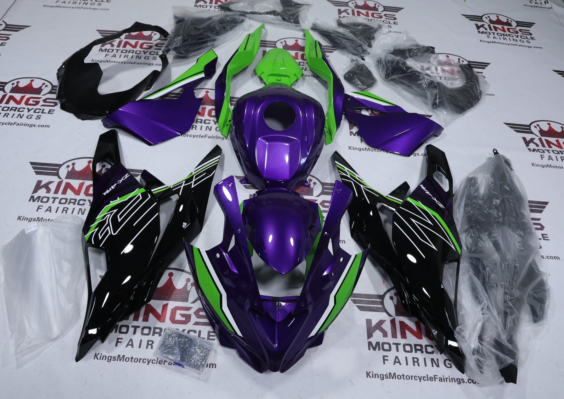 Kawasaki ZX4RR Fairings (2019-2025) Black, Purple, Green, White from KingsMotorcycleFairings.com