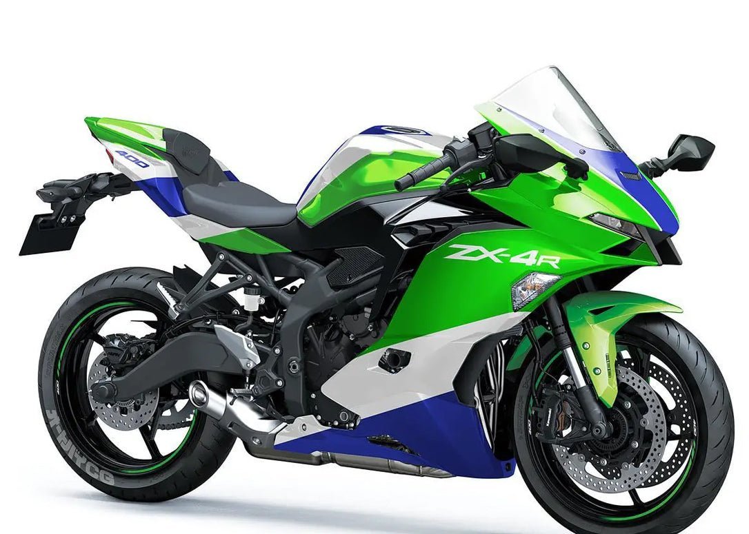 Kawasaki ZX4R Fairings (2019-2025) Green, Blue, White at KingsMotorcycleFairings.com