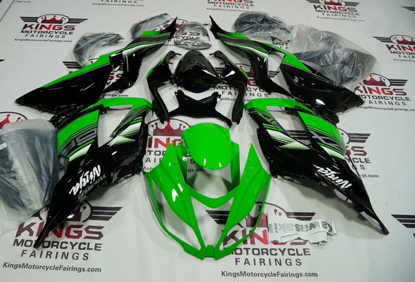 Kawasaki ZX6R 636 (2013-2018) Green, Black, White & Gray Fairings at KingsMotorcycleFairings.com