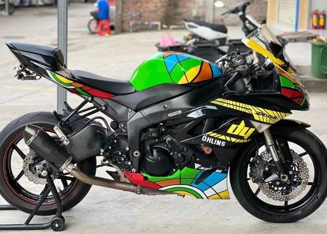 Kawasaki ZX6R 636 Fairing Kit (2009-2012) Black Multicolor at KingsMotorcycleFairings.com