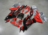 Kawasaki ZX6R 636 Fairing Kit (2019-2023) Black, Red Honeycomb at KingsMotorcycleFairings.com