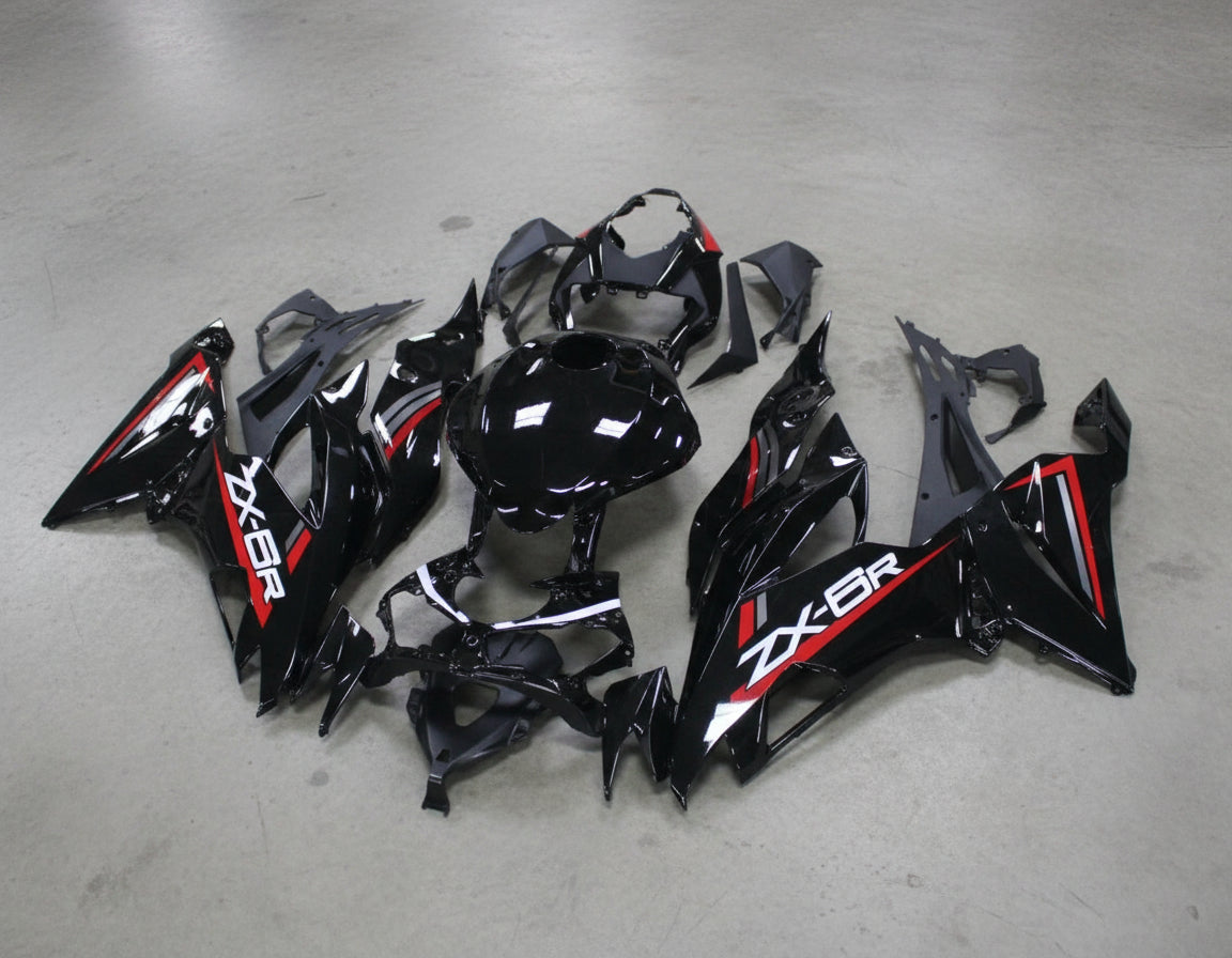 Kawasaki ZX6R 636 Fairing Kit (2019-2023) Black, Red, White, Gray at KingsMotorcycleFairings.com