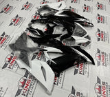 Fairing kit for a Kawasaki ZX6R 636 (2013-2018) Black & White at KingsMotorcycleFairings.com