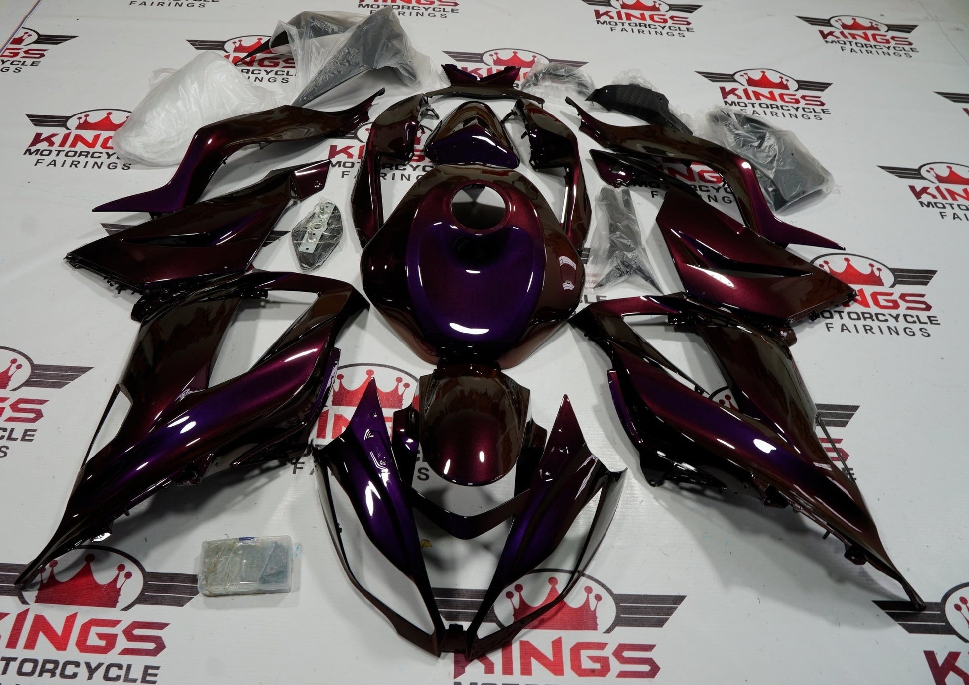 Kawasaki ZX6R 636 Fairings (2013-2018) Chameleon Purple, Orange at KingsMotorcycleFairings.com