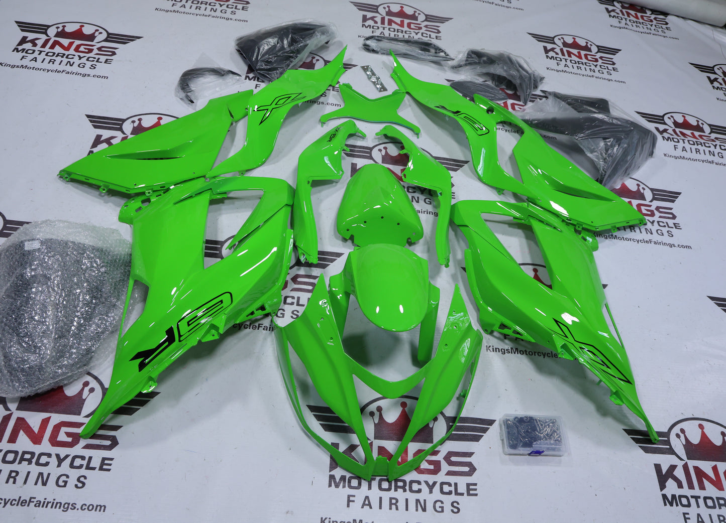Kawasaki ZX6R 636 Fairings (2013-2018) Lime Green from KingdMotorcycleFairings.com