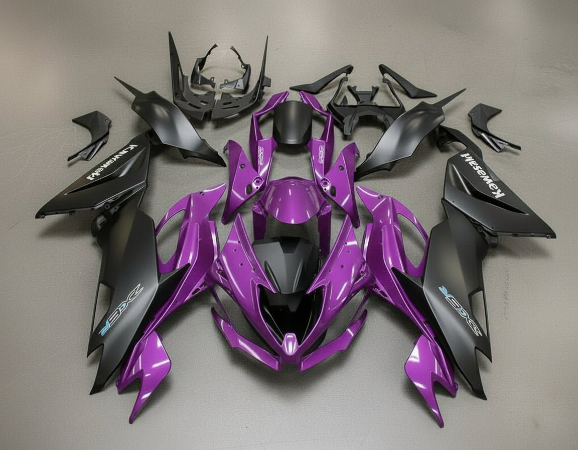 Kawasaki ZX6R 636 Fairings (2019-2023) Purple, Matte Black at KingsMotorcycleFairings.com