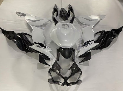 Kawasaki ZX6R 636 Fairings (2019-2023) White, Faux Carbon Fiber, Black from KingsMotorcycleFairings.com