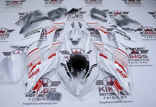 Kawasaki ZX6R 636 Fairings (2019-2023) White, Red, Black Honeycomb, at KingsMotorcycleFairings.com