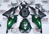 Kawasaki ZX6R 636 Fairings (2024-2025) Dark Green, Matte Black from KingsMotorcycleFairings.com