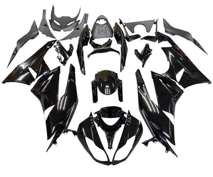 Kawasaki ZX6R Fairings (2009-2012) Black Gloss at KingsMotorcycleFairings.com