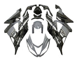 Kawasaki ZX6R Fairings (2013-2018) Gray, Black, White at KingsMotorcycleFairings.com