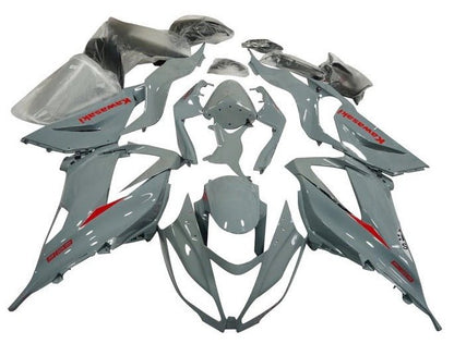 Kawasaki ZX6R Fairings (2013-2018) Gray, Red at KingsMotorcycleFairings.com