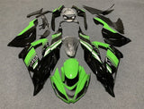 Kawasaki ZX6R Fairings (2013-2018) Green, Black, White, Gray at KingsMotorcycleFairings.com
