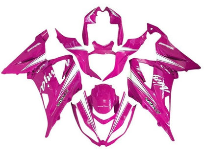 Kawasaki ZX6R Fairings (2013-2018) Pink, White at KingsMotorcycleFairings.com