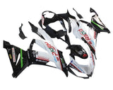 Kawasaki ZX6R Fairings (2013-2018) White, Black, Red Rapid at KingsMotorcycleFairings.com