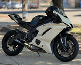 Kawasaki ZX6R Fairings (2013-2018) White Cream, Matte Black at KingsMotorcycleFairings.com