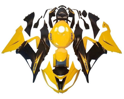 Kawasaki ZX6R Fairings (2013-2018) Yellow, Black at KingsMotorcycleFairings.com