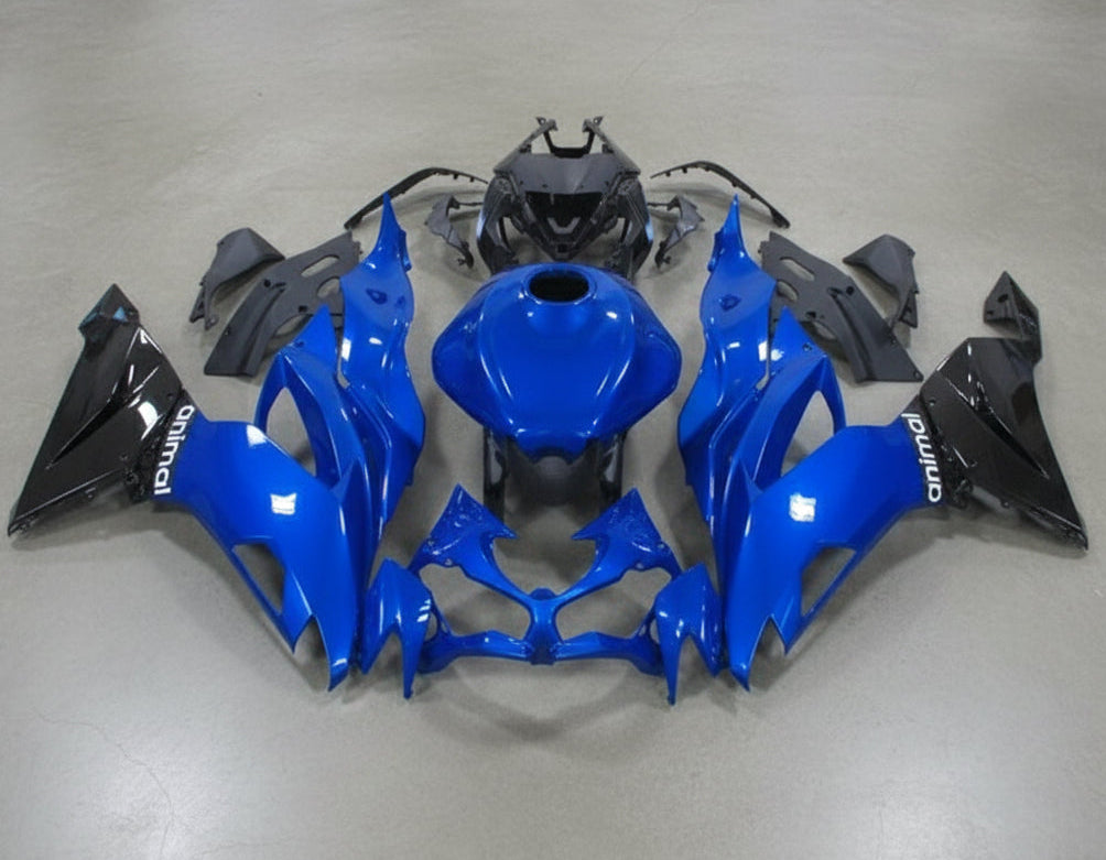 Kawasaki ZX6R Fairings (2019-2023) Blue, Black, Animal at KingsMotorcycleFairings.com
