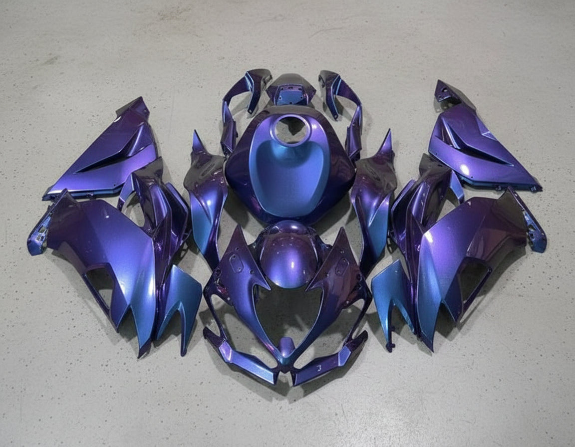 Kawasaki ZX6R Fairings (2019-2023) Blue, Purple Gradient at KingsMotorcycleFairings.com