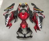 Kawasaki ZX6R Fairings (2019-2023) Dark Red, Black, White Teeth at KingsMotorcycleFairings.com