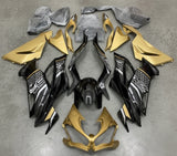 Kawasaki ZX6R Fairings (2019-2023) Gold, Black, White at KingsMotorcycleFairings.com