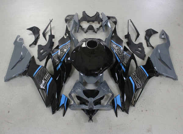 Kawasaki ZX6R Fairings (2019-2023) Gray, Black, Blue at KingsMotorcycleFairings.com