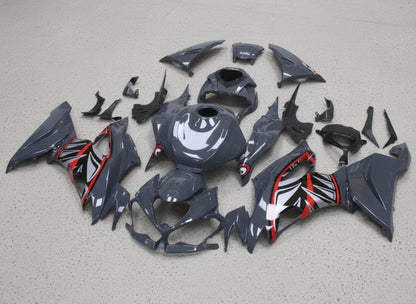 Kawasaki ZX6R Fairings (2019-2023) Gray, Shark Teeth at KingsMotorcycleFairings.com
