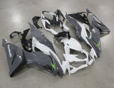 Kawasaki ZX6R Fairings (2019-2023) Gray, White, Green at KingsMotorcycleFairings.com