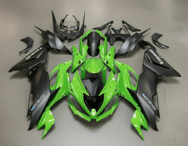 Kawasaki ZX6R Fairings (2019-2023) Green Gloss, Matte Black at KingsMotorcycleFairings.com