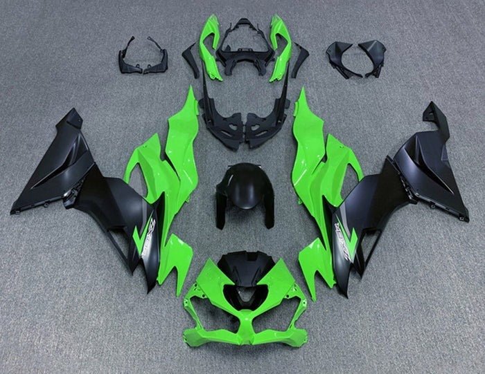 Kawasaki ZX6R Fairings (2019-2023) Green, Matte Black at KingsMotorcycleFairings.com
