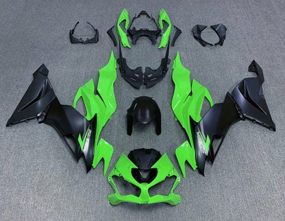 Kawasaki ZX6R Fairings (2019-2023) Green, Matte Black at KingsMotorcycleFairings.com