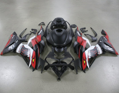Kawasaki ZX6R Fairings (2019-2023) Matte Black, Red, White Shark at KingsMotorcycleFairings.com