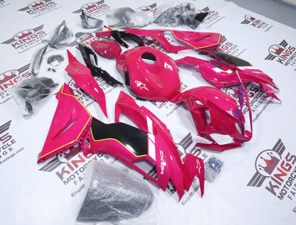 Kawasaki ZX6R Fairings (2019-2023) Pink, Black, White, Yellow at KingsMotorcycleFairings.com