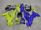 Kawasaki ZX6R Fairings (2019-2023) Yellow, Blue Split at KingsMotorcycleFairings.com