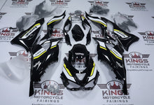 Kawasaki ZX6R Fairings (2024-2025) Black, White, Yellow from KingsMotorcycleFairings.com