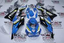 Kawasaki ZX6R Fairings (2024-2025) Blue, Black, White, Yellow from KingsMotorcycleFairings.com
