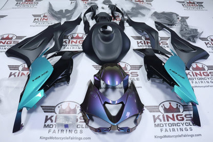 Kawasaki ZX6R Fairings (2024-2025) Purple, Blue, Turquoise, Black at KingsMotorcycleFairings.com