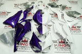 Kawasaki ZX6R Fairings (2024-2025) Purple, White Half Split at KingsMotorcycleFairings.com