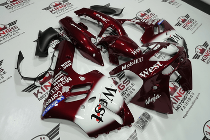 Kawasaki ZX9R Fairings (1994-1997) Red Wine, White West from KingsMotorcycleFairings.com