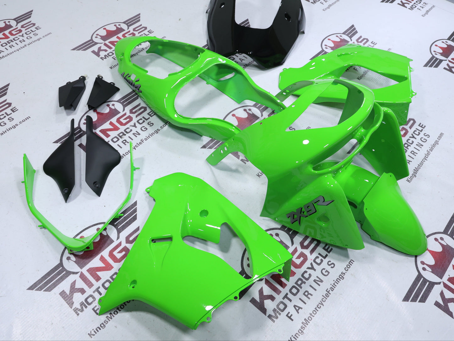 Kawasaki ZX9R Fairings (1998-1999) Lime Green from KingsMotorcycleFairings.com