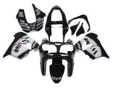 Kawasaki ZX9R Fairings (2002-2003) Black, White, West at KingsMotorcycleFairings.com