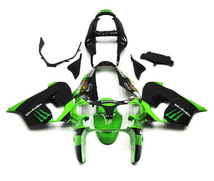 Kawasaki ZX9R Fairings (2002-2003) Green, Black, Monster at KingsMotorcycleFairings.com